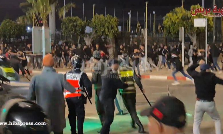 Riot -evenementen na Classico Wydad en het Royal Army (video)